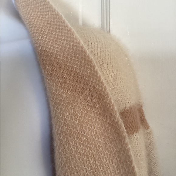 Steve Madden oversized drop shoulder 3/4 sleeve soft coat sweater tan cream - Picture 12 of 14